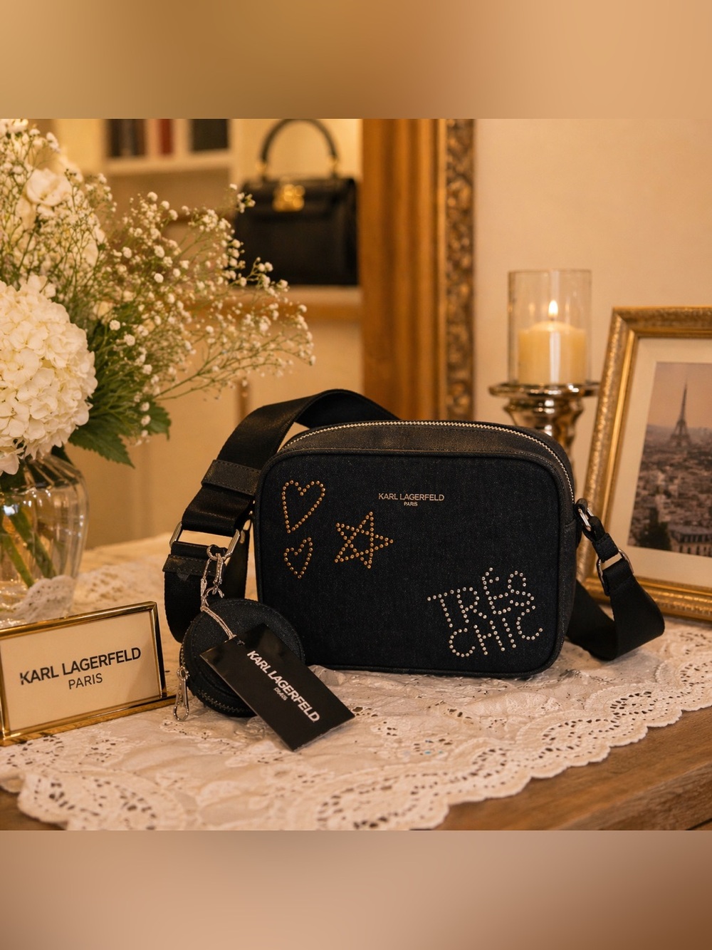 Karl Lagerfeld Denim Camera Bag with Dress
